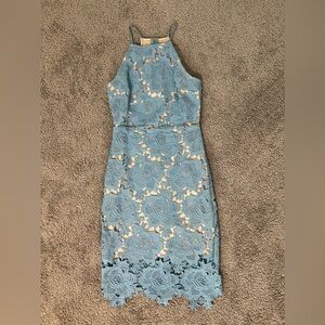 Just Me Lace Dress Size Small Baby Blue
